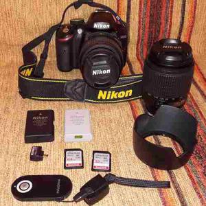 Nikon D3200 Completo Kit Con 2 Lentes 18-55mm/55-200mm Y Mas