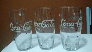 Vasitos Antiguos De Vidrio Coleccion Coca Cola