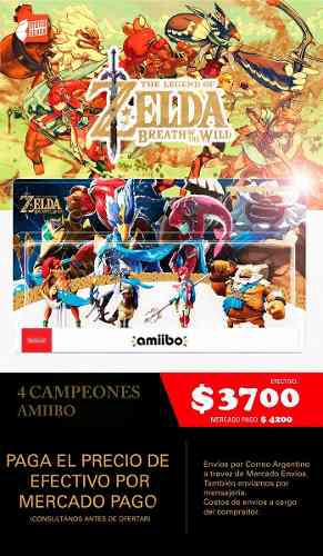 Amiibo Zelda Botw - 4 Campeones. Blister Cerrado