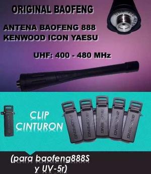 Antena Baofeng 888s + Clip De Cinturón Baofeng 888s