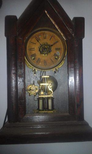 Antiguo Reloj A Cuerda Ansonia Con Alarma