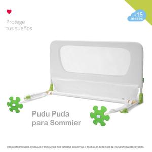 Baranda lateral blanca para cama, cuna o sommier Intorno