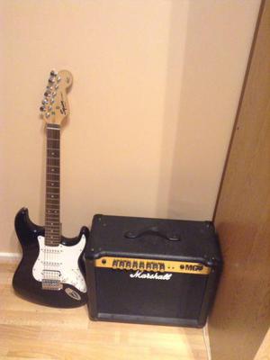 Guitarra squier amplificador marshall