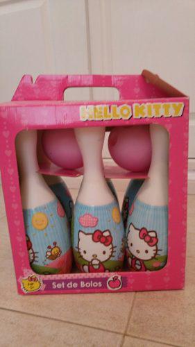 Juego De Bolos Hello Kitty Impecables !!! Como Nuevos