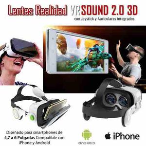 Lentes Realidad Virtual Vrbox Sound 3d +auriculares+joystick