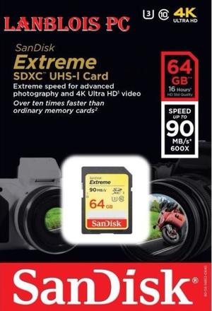 Memoria Sandisk Extreme Sdxc 64gb Clase10 4k