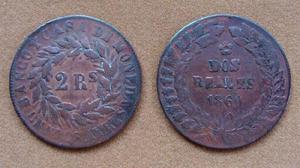 Moneda de 2 reales Buenos Ayres, Argentina 1860