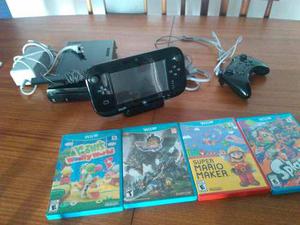 Nintendo Wii U Con Pro Controller Y 4 Juegos Perfecto Estado