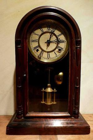 Reloj Capilla Antiguo Ansonia Doble Soneria Funcionando