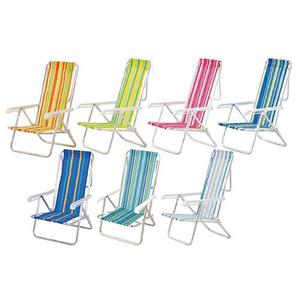 Reposera Playa Camping Aluminio Mor 7/8 Raffia 8 Posiciones