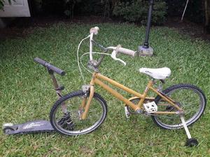 Bicicleta Rodado 20 con rueditas y Monopatín con Freno
