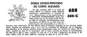 DOBLE DIODO PENTODO DE CORTE ALEJADO 6B8 METALICO --