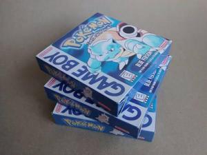 Nintendo Game Boy Pokémon Blue Juegos Cajas Custom Oferta!