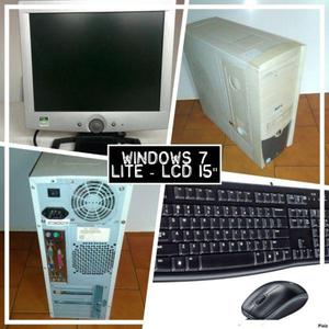 PC COMPLETA CON WINDOWS 7 Y MONITOR LCD DE 15 PULGADAS