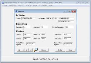 Sistema Control De Stock - Demo Uso Limitado