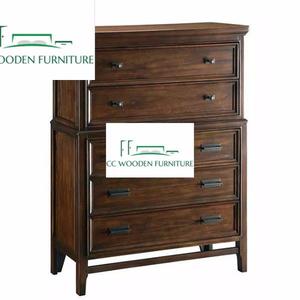 American country style wood bedroom lockers five drawer
