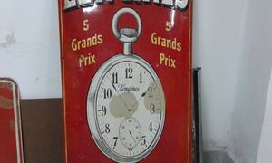 Antiguos carteles enlozados: relojes Longines Fison