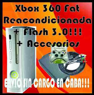 Xbox360 Fat + Flash3.0 + Accesorios Nuevos + Garantia