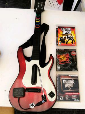 Guitarra guitar héro PS3 y juegos