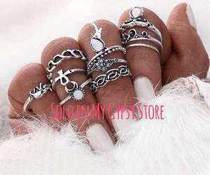 Set Anillos Falange X 10 Unidades Plateado Boho Hippie