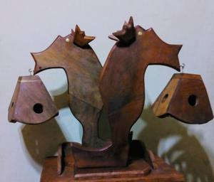 par de veladores algarrobo artesania original en city bell