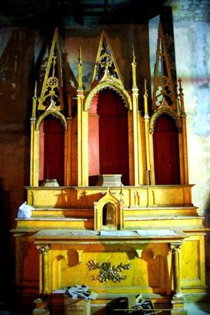 Antiguo Retablo Altar De Pino Oregon