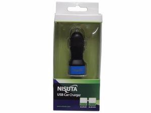 Cargador Usb Doble Nisuta Para Auto 12v 2a 1a