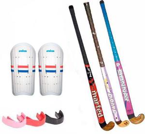 Combo Hockey Palo Donnay + Par Canilleras + Protector Bucal