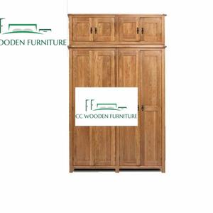 Continental pastoral style four-doors wardrobe solid wood