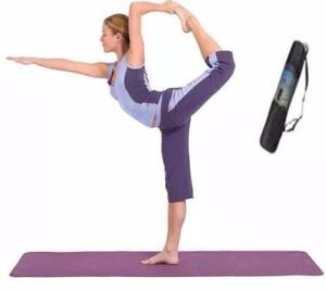 Mat Yoga Colchoneta Pvc 6mm Violeta/azul/rosa/neg C/ Bolso
