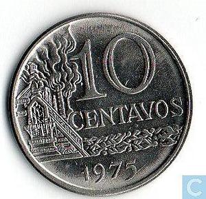 Moneda 10 centavos (1975) Brasil