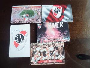 Cinco Viejas Tarjetas Telefono River Plate Diferentes
