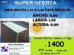 Mesa 1.20 x 0.80 Pata Recta