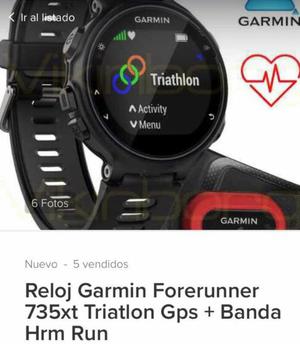 Reloj Garmin forerunner 735xt triatlon GPS+Banda HRm Run