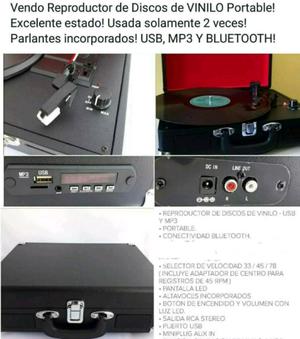 Reproductor de vinilos USB Y MP3 Bluetooth
