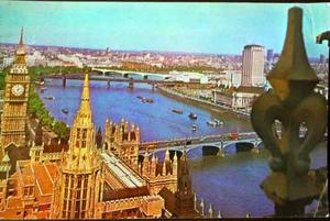 Tarjeta Postal Londres - Big Ben - Tamesis -  - C/sello