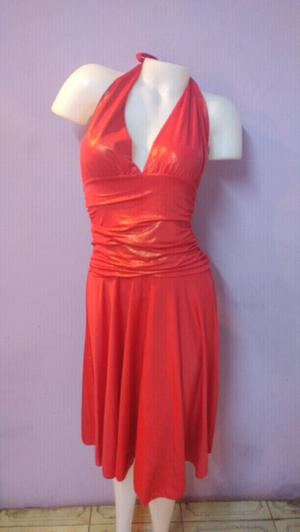 Vestido rojo nuevo elastizado simil tela brillosa $450