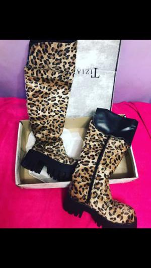 Bucaneras botas animal print nuevas tipo sarkany