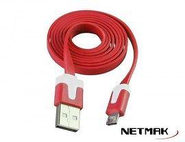 Cable USB a MICRO USB ROJO AZUL, ROSA NETMAK - 68