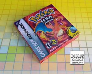 Pokemon Fire Red Rojo Fuego Gameboy Advance Caja Custom