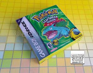 Pokemon Leaf Green Verde Hoja Gameboy Advance Caja Custom