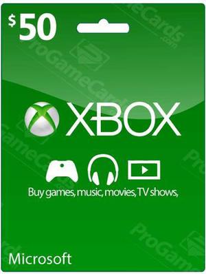 Tarjeta Xbox 50 Usd Usa