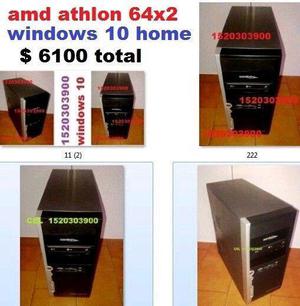 WINDOWS 10 HOME..DISCO 200 GB..AMD ATHLON 64 X 2..5200 2700