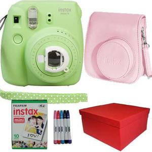 Caja Instax Mini 9 Verde Lima Cartera 10 Fotos Marcadore