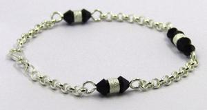 Pulsera Plata 925 Con Piedras Swarovski Onix