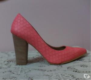 ZAPATO STILETTO CORAL N 38 TACO ALTO 9 CM NUEVOS