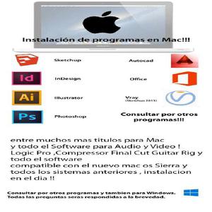 Instalación software programas COMPATIBLES macOS Sierra