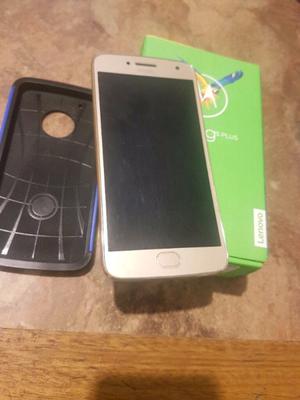 Moto g5 plus libre en caja dorado funda templado cero