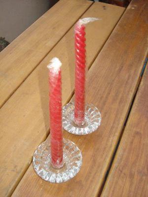 PORTAVELAS Y VELAS TORNEADAS