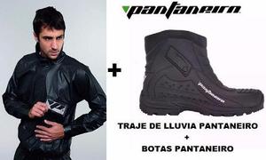 Combo Equipo De Lluvia Moto Pantaneiro Piloto + Botas De Pvc